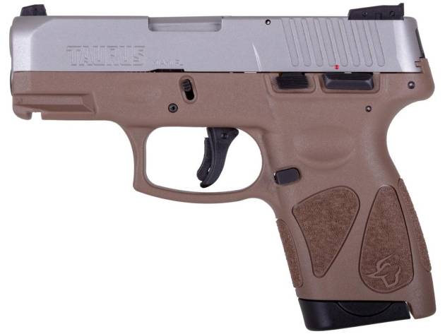 Taurus G2S Handgun 9mm Luger 7rd Magazines 3.2" Barrel Stainless Slide/Brown Grip