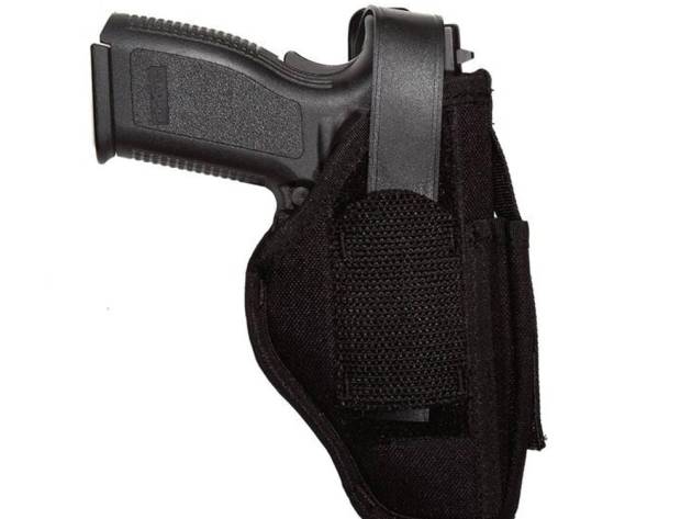 Uncle Mike's Sidekick IWB/OWB Holster with Mag Pouch Size 15 Kodra Black Ambi