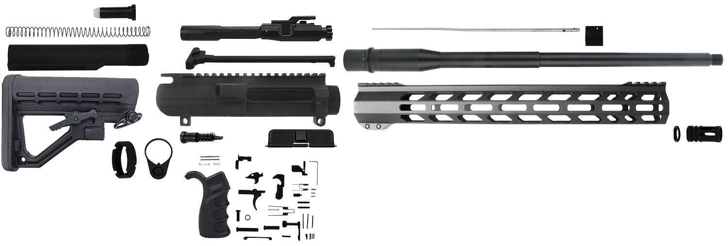 TacFire SSRK308LPK18BN AR Build Kit Sports South Exclusive 308 Win AR-10 Black Nitride 5/8"x24