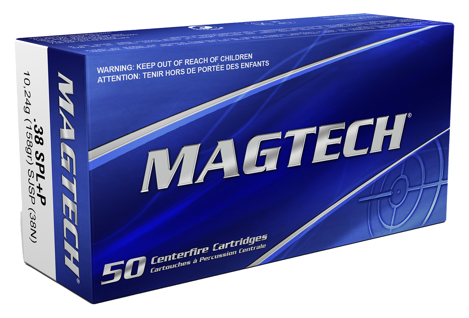 Magtech 38N Range/Training 38Special+P 158gr Semi Jacketed Soft Point 50 Per Box/20 Case