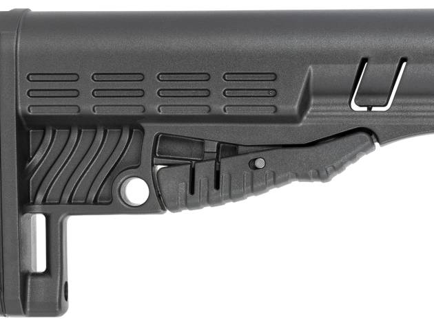 NcStar DLG-086 Classic Commercial Stock Black Polymer Adjustable Stock with Metal QD Bases & Rubber Butt Pad For Commercial Spec Buffer Tubes (Tube Not Included)