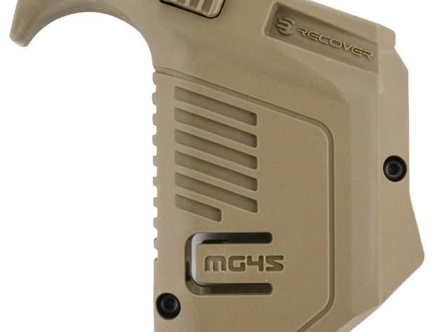 Recover Tactical MG4502 Angled Mag Pouch  Double Stack, Tan Polymer, 45 ACP/10mm Auto, Compatible w/ Glock