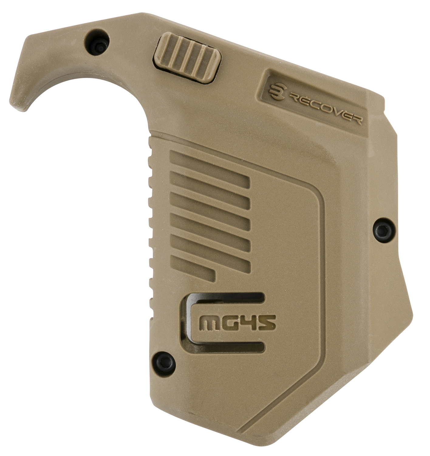 Recover Tactical MG4502 Angled Mag Pouch Double Stack, Tan Polymer, 45 ACP/10mm Auto, Compatible w/ Glock