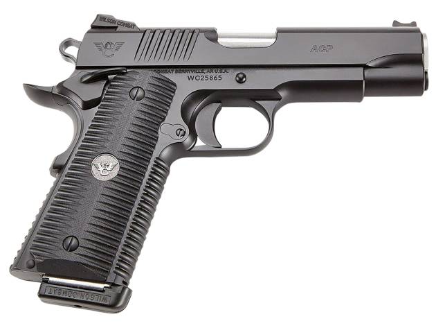Wilson Combat ACPFS45A ACP Full-Size SAO 45 ACP 5" 8+1 Black Armor-Tuff Carbon Steel Frame/Slide Black G10 Eagle Claw Grips Ambi Thumb Safety
