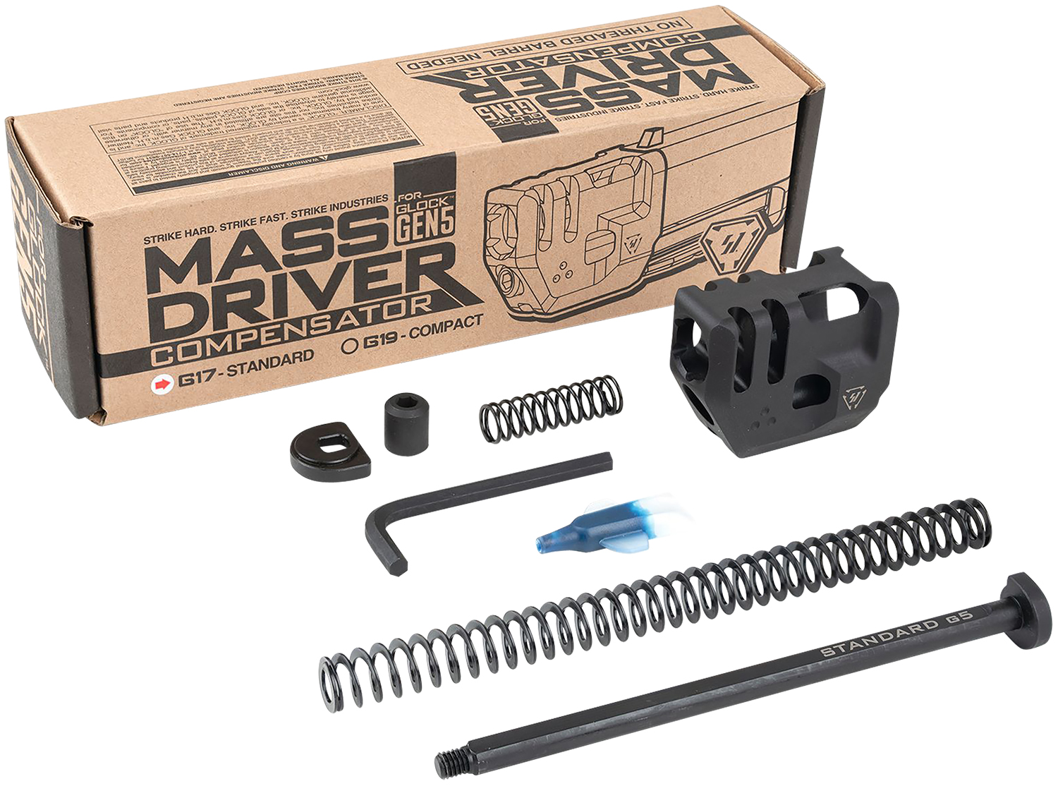 Strike Industries G5MDCOMPS Mass Driver Compensator Black for Glock 17 Gen 5