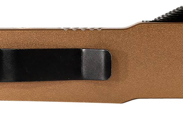 Templar Knife MAAB321 Premium LW  Slim 8.09" OTF Drop Point Plain Black Oxide Stonewashed Powdered D2 Steel Blade, 4.93" Bronze Anodized Aluminum Handle