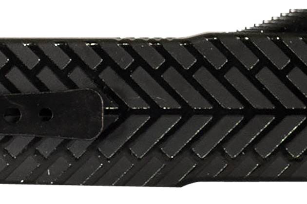 Templar Knife LAHBG52 Premium LW  Large 3.55" OTF Tanto Part Serrated Black Oxide Stonewashed D2 Steel Blade, 5.25" Black Herringbone Aluminum Handle