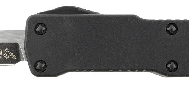 Templar Knife CABR321 Premium LW  Micro 1.85" OTF Drop Point Plain Black Oxide Stonewashed D2 Steel Blade, 3.50" Black Aluminum Handle, California Legal