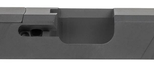 TacFire  Replacement Slide  9mm Luger Graphite Black Cerakote Stainless Steel with Optics Cut & Slide Ports for Glock 19 Gen3