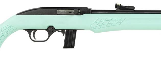 Rossi RS22L1811TL RS22  Full Size 22 LR 10+1 18" Matte Black Steel Barrel, Matte Black Grooved Aluminum Receiver, Teal Synthetic Fixed Stock