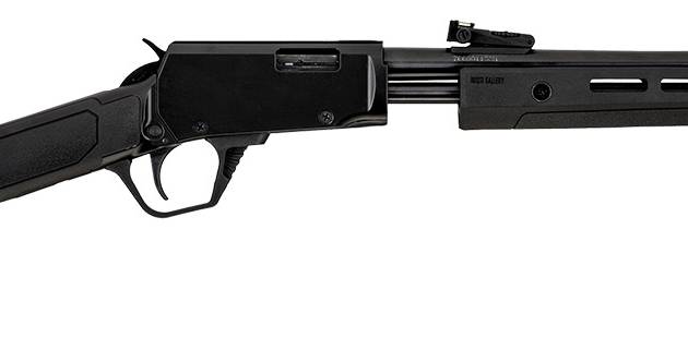 Rossi  Gallery  Pump 22 WMR 12+1 20", Black, Polished Steel Barrel/Rec, Synthetic Stock, Fiber Optic Sights