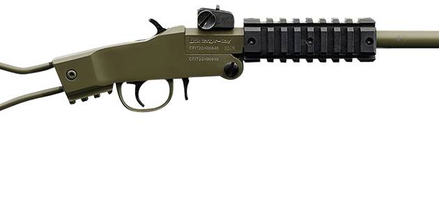 Chiappa Firearms 500266 Little Badger  Full Size 22 LR 1 Shot, 16.50" OD Green Cerakote Steel Threaded Barrel, OD Green Cerakote Quad Picatinny Receiver, OD Green Cerakote Underfolding Wire Frame Stoc