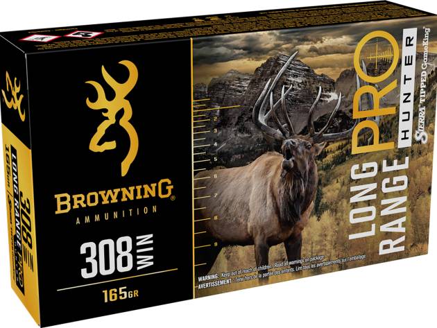 Browning Ammo B192503082 Long Range Pro  308Win 165gr 20 Per Box/10 Case