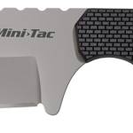 Cold Steel CS49HCFZ Mini Tac Bowie 3.63" Fixed Clip Point Plain Stonewashed 8Cr13MoV SS Blade, 3.25" Griv-Ex Handle