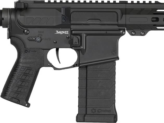 CMMG 54AE10FAB Banshee MK4 5.7x28mm 32+1, Black Nitride Medium Taper Threaded Barrel, EML 11" M-LOK Handguards, Black Armor Cerakote Aluminum Picatinny Rail Receiver, CMMG Zeroed Grips