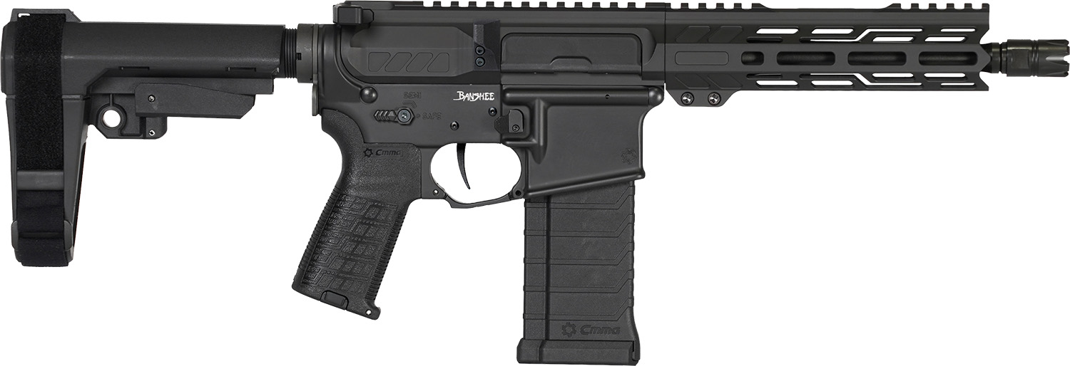CMMG 54AE10FAB Banshee MK4 5.7x28mm 32+1, Black Nitride Medium Taper Threaded Barrel, EML 11" M-LOK Handguards, Black Armor Cerakote Aluminum Picatinny Rail Receiver, CMMG Zeroed Grips