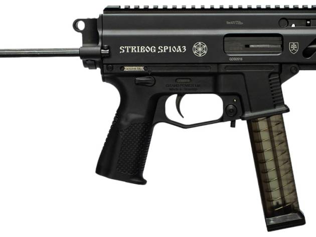 Grand Power 197892004855 SP10A3 Stribog 10mm Auto 20+1 8" Black Threaded Barrel, Black Aluminum Picatinny Rail Receiver, Black Polymer PDW Tailhook Brace, Black Polymer Grip, Thread Protector