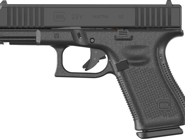Glock PV2350203 G23 V 40 S&W 13+1 4.02" Black GMB Barrel, Black nDLC Steel Serrated Slide, Black Polymer Frame w/Accessory Rail, Interchangeable Backstrap Grip, Ambidextrous