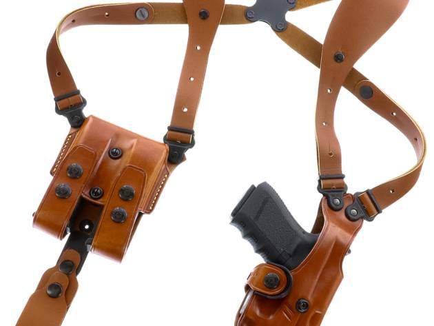 Galco VHS4212R VHS 4.0 Shoulder System Tan Leather Fits 1911 Fits 5" Barrel Ambidextrous