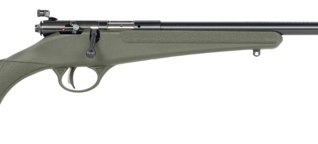 Savage Arms  Rascal F-SR 22 LR 1rd 16.13" Matte Black Single Shot Threaded Barrel,  Green Synthetic Stock, Right Hand