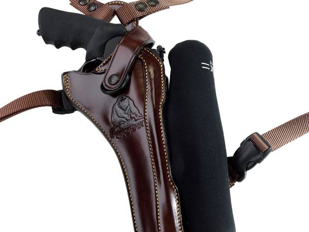 Galco KH172H Kodiak Hunter Chest Holster Havana Brown Leather Shoulder/Torso Strap Fits S&W X Frame 8.375" Right Hand