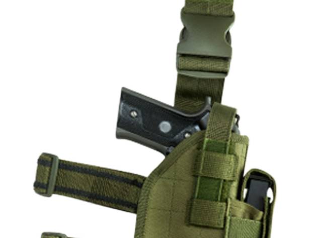 NcStar CVDLHOL2954G Drop Leg  Leg Green PVC Fabric Leg Fits Full Size Semi-Auto Fits Compact Semi-Auto Right Hand