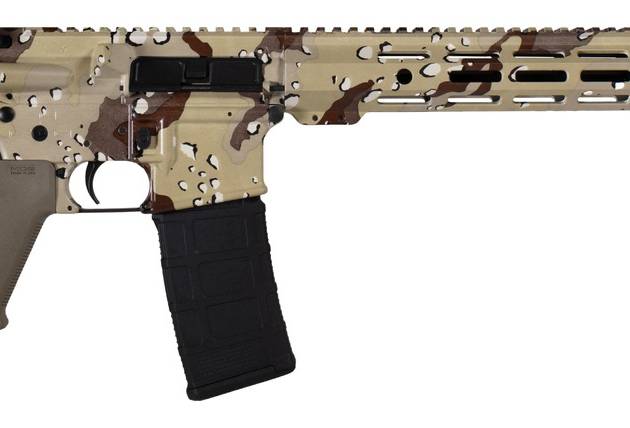 Shark Coast Tactical 300-225-1000-20 Chocolate Chip 5.56 NATO 30+1 16" Black Melonite Threaded Barrel, Hydro-Dipped Chocolate Chip Aluminum Receiver w/Picatinny Rail, M-LOK Handguard, Magpul Collapsib