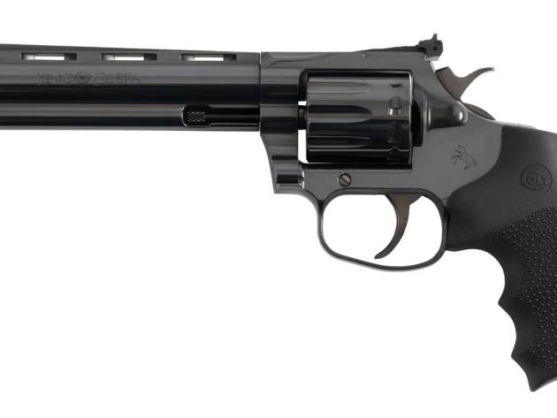 Colt Mfg KCOBRA22-BP6RFO King Cobra Target 22 LR 10rd Shot 6" Blued Vent Rib Barrel, Blued Carbon Steel Cylinder & Frame, Black Hogue Overmolded Grip, Exposed Hammer