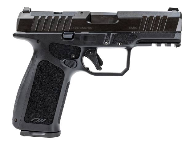 Rost Martin RM1CXBLKOSP10CA RM1X *CA Compliant Compact 9mm Luger 10+1 4" Black Match Grade Barrel, Black Nitrocarburized Steel Optic Ready/Serrated Slide, Black Polymer Frame w/Picatinny Rail, Interch