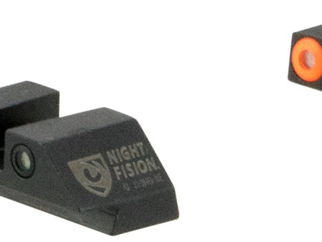 Night Fision GLK001003OGW Tritium Night Sights For Glock  Green Tritium Orange Outline Front Sight- Green Tritium White Outline Rear Sight Glock 17/17L/19/22