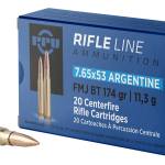 PPU PP7AF Metric Rifle 7.65x53mmArgentine 174gr Full Metal Jacket Boat Tail 20 Per Box/10 Case