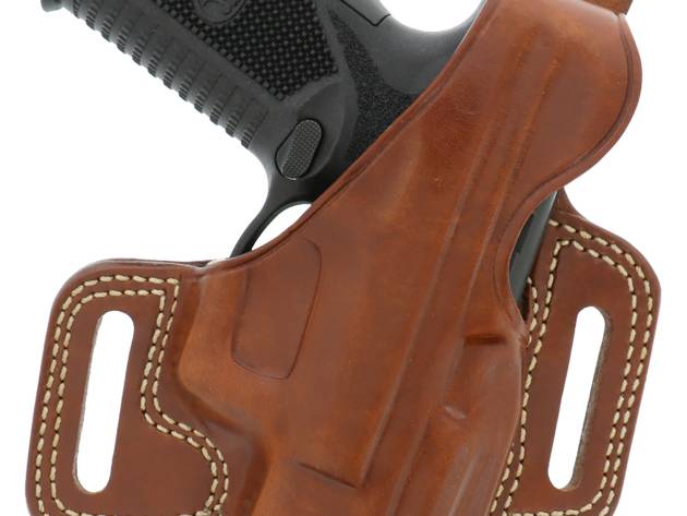 Galco SIL212 Silhouette  OWB Tan Leather Belt Slide Fits 1911 Fits 3.50" Barrel Right Hand