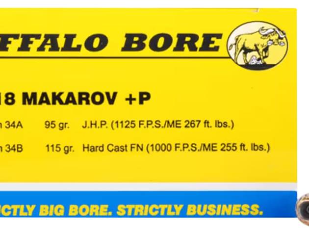 Buffalo Bore Ammunition 34A20 Personal Defense Strictly Business 9x18Makarov +P 95gr Jacket Hollow Point 20 Per Box/12 Case