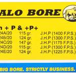 Buffalo Bore Ammunition 24A20 Personal Defense Strictly Business 9mmLuger +P+ 115gr Jacket Hollow Point 20 Per Box/12 Case