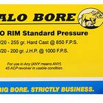 Buffalo Bore Ammunition 31B20 Standard Pressure Strictly Business 45Auto Rim 200gr Jacket Hollow Point 20 Per Box/12 Case