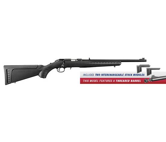 RUG AMERICAN RIMFIRE STD 22MAG 18 TB BLK SYN 9RD