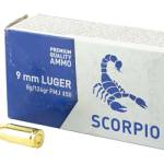 SCORPIO AMMO 9MM 124GR FMJ 50/1000