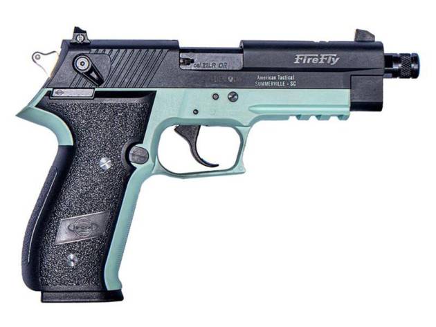 ATI GSG Firefly Handgun .22 LR 13rd Magazine(1) 4.9 Threaded Barrel Mint Green Frame