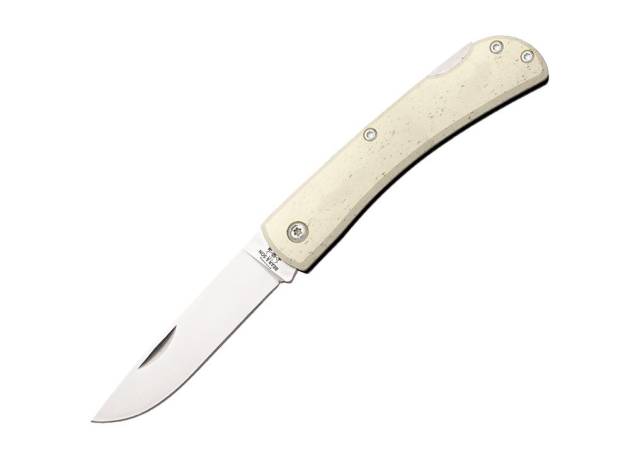 Bear & Son Locking Farmhand Folding Knife 2-3/4" Drop Point Blade White Smooth Bone