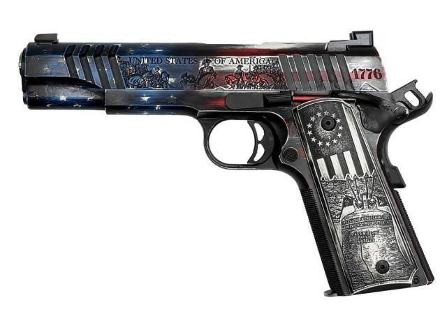 Auto Ordnance USA 250th Anniversary Founding Fathers 1911 Handgun .45 Auto 7rd Capacity 5" Barrel Engraved Grips