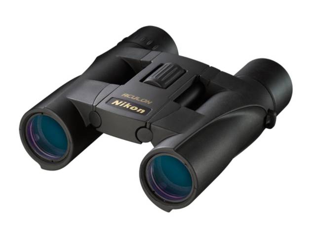 Nikon Aculon A30 Binoculars 10x25mm Black with Neck Strap Case & Lens Covers