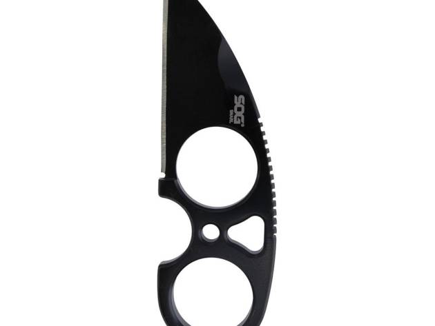 SOG Knives Snarl Blackout Fixed Blade Knife 2.3" Sheepsfoot Blade Black