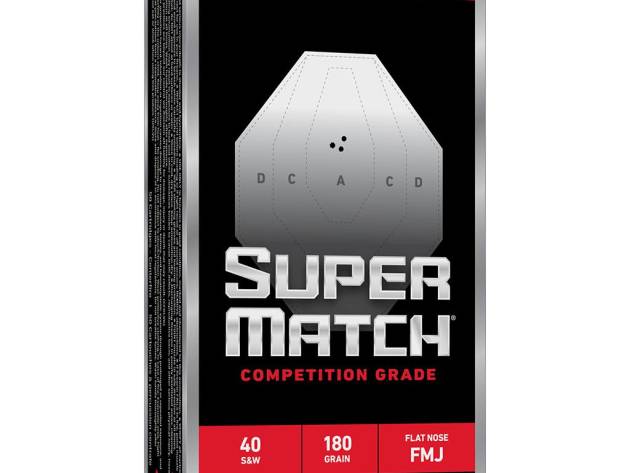 Winchester Super Match Handgun Ammunition 40 S&W 180gr FMJ 1010fps 50/ct