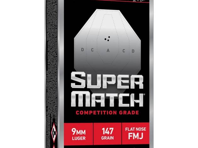 Winchester Super Match handgun Ammunition  9mm Luger 147gr FMJ 942fps 50/ct