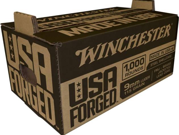 Winchester USA Forged - Steel Case Handgun Ammunition 9mm Luger 115gr FMJ 1190 fps 1000/ct