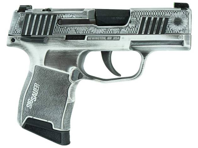 Sig Sauer Exclusive P365-380 "Sun Flower" Handgun 380 Auto 10rd Magazine 3.1" Barrel Black Manual Safety