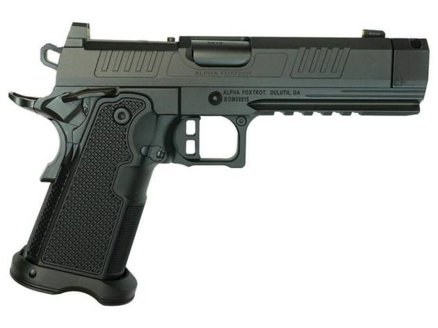 Alpha Foxtrot AF1911-Romulus MOS Adapter Handgun 9mm Luger 20rd Magazines(5) 4.25" Comp Threaded Barrel DLC Black