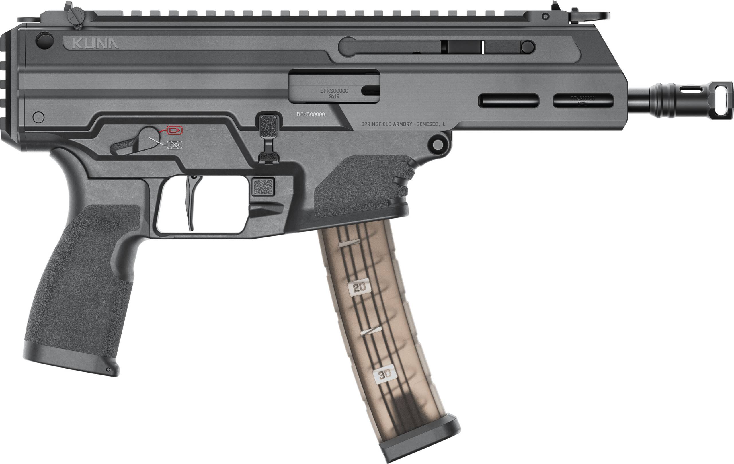 KUNA Pistol 9mm 6.125" M-LOK, Blk 2/30-rd