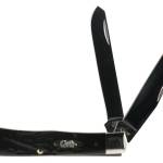 Case 18221 Trapper 3.25"/3.27" Folding Clip Point/Spey Plain Mirror Polished Tru-Sharp SS Blade Rough Black Jigged Synthetic Handle