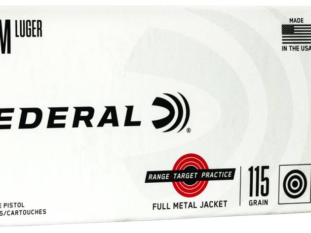 Federal RTP9115 Range & Target  9mmLuger 115gr Full Metal Jacket 50 Per Box/20 Case